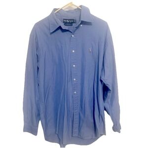 Ralph Lauren Yarmouth Dress Shirt Mens 16.5 34/35 Blue Oxford Button Down Cotton